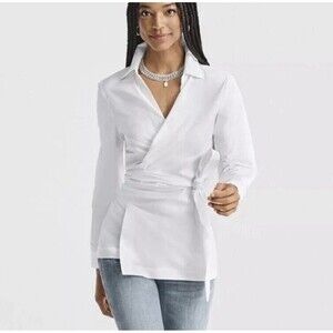 Cabi Highlife Wrap Shirt #6293 White XS